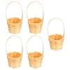 5 Pcs Small Storage Containers Mini Flower Basket Woven Baskets Linen Bamboo Bathroom for Wedding 1