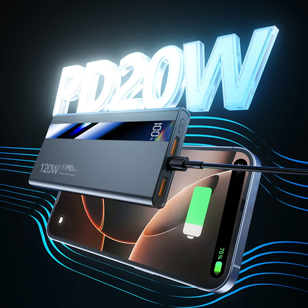 Power Bank da 20000 mAh 120 W Ricarica super veloce PD20W Display digitale Batteria esterna Powerbank per Iphone Samsung Huawei - Image 3