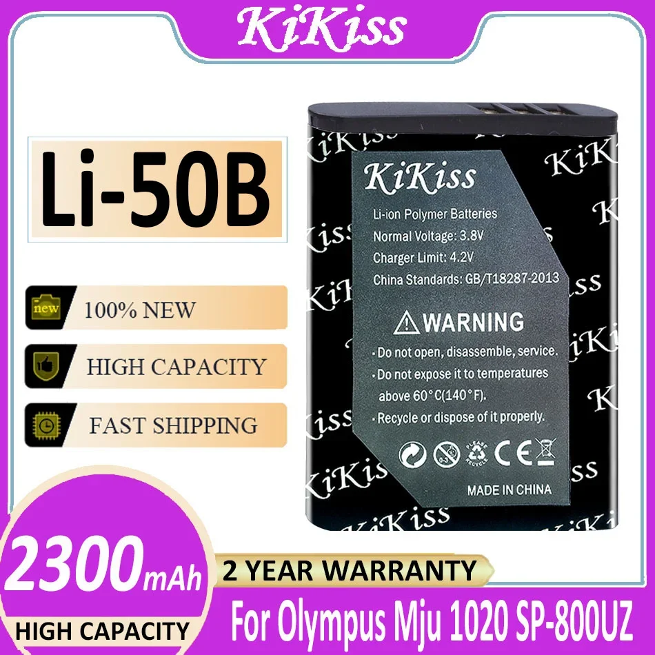 

KiKiss Battery Li-50B 2300mAh For Olympus Mju 1020 SP-800UZ Stylus 1010 u 1010 Ricoh CX3 CX4 D-LI92 DLI92 Bateria