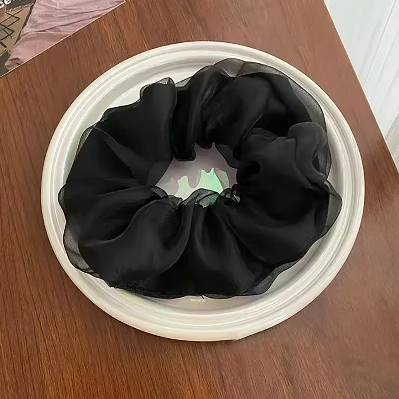 Elegant Sheer Chiffon Scrunchies: Soft Voluminous Hair Ties for Effortless Chic Styling