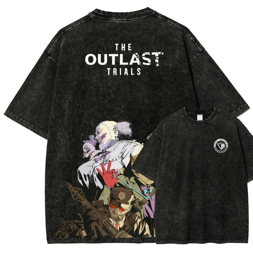 The Outlast Trials New Model Washed T shirt Anime Lover personality Clothes Oversized Year round clothing Unisex hot product tee