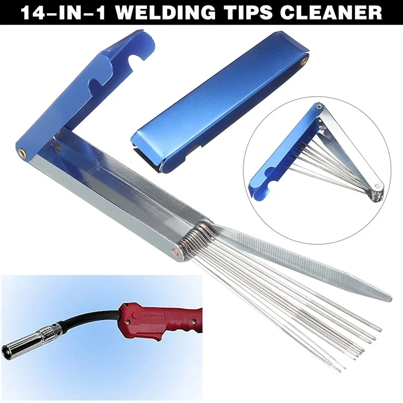 14in1WeldingTipCleanerCuttingTorchNozzleNeedlesKitStainless