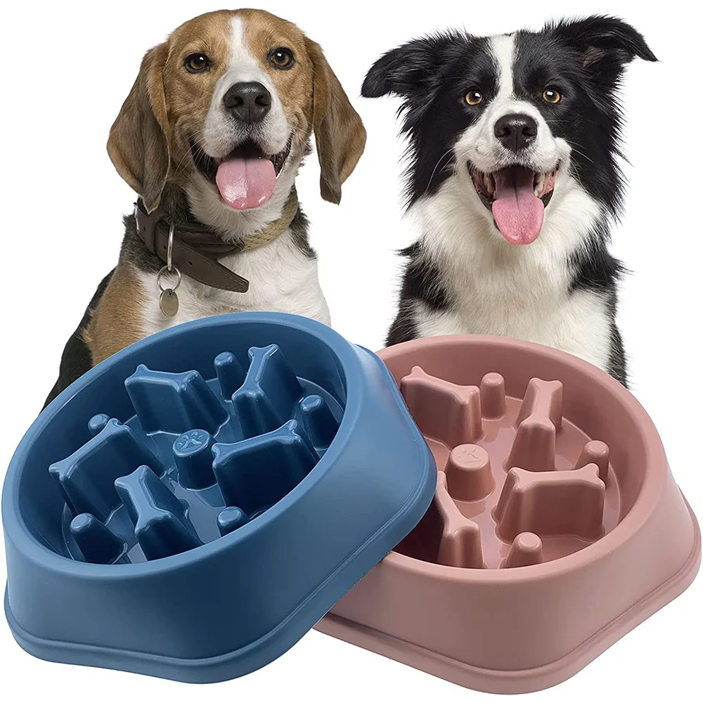 Title 2, Slow Feeder Dog Bowl Anti Gulping Healthy Eatin...