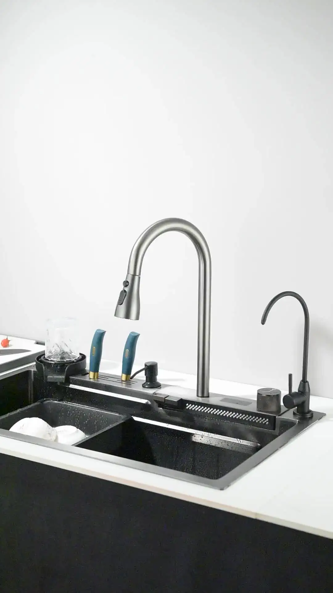 Fregadero Cocina 54*49*20 CM,para Empotrar/en Flor PlanCon Dispensador De Jabon Plata Grifo Cocina Cromado Giratorio 360 Agua Fria Caliente 91952977
