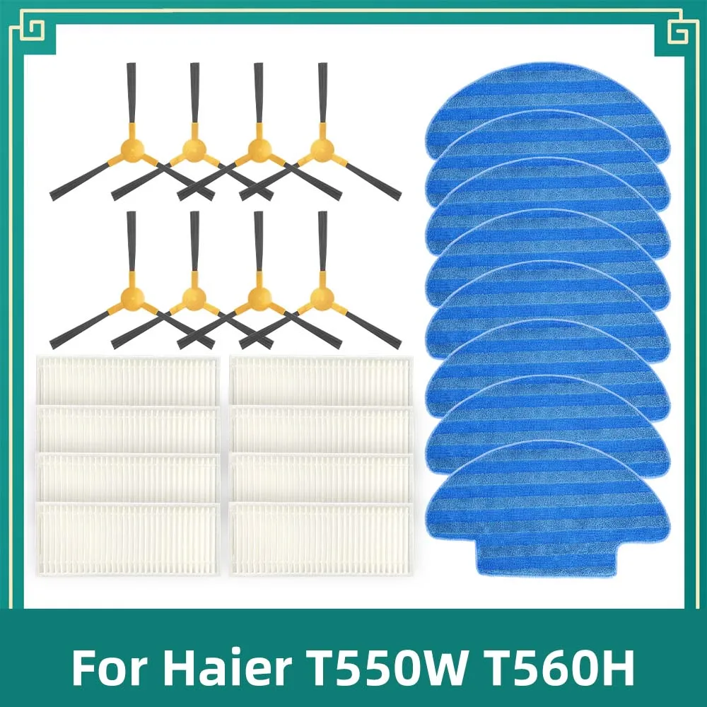 

For Haier T550W T560H Robot Vacuum Cleaner Side Brush Mop Cloth Rag Hepa Filter Accessories Spare Part Replacement Kit