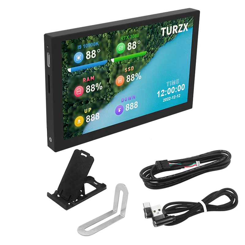 Monitor Display, USB Dinâmico Sub-Tela, Suporte Vertical Livremente, AIDA64