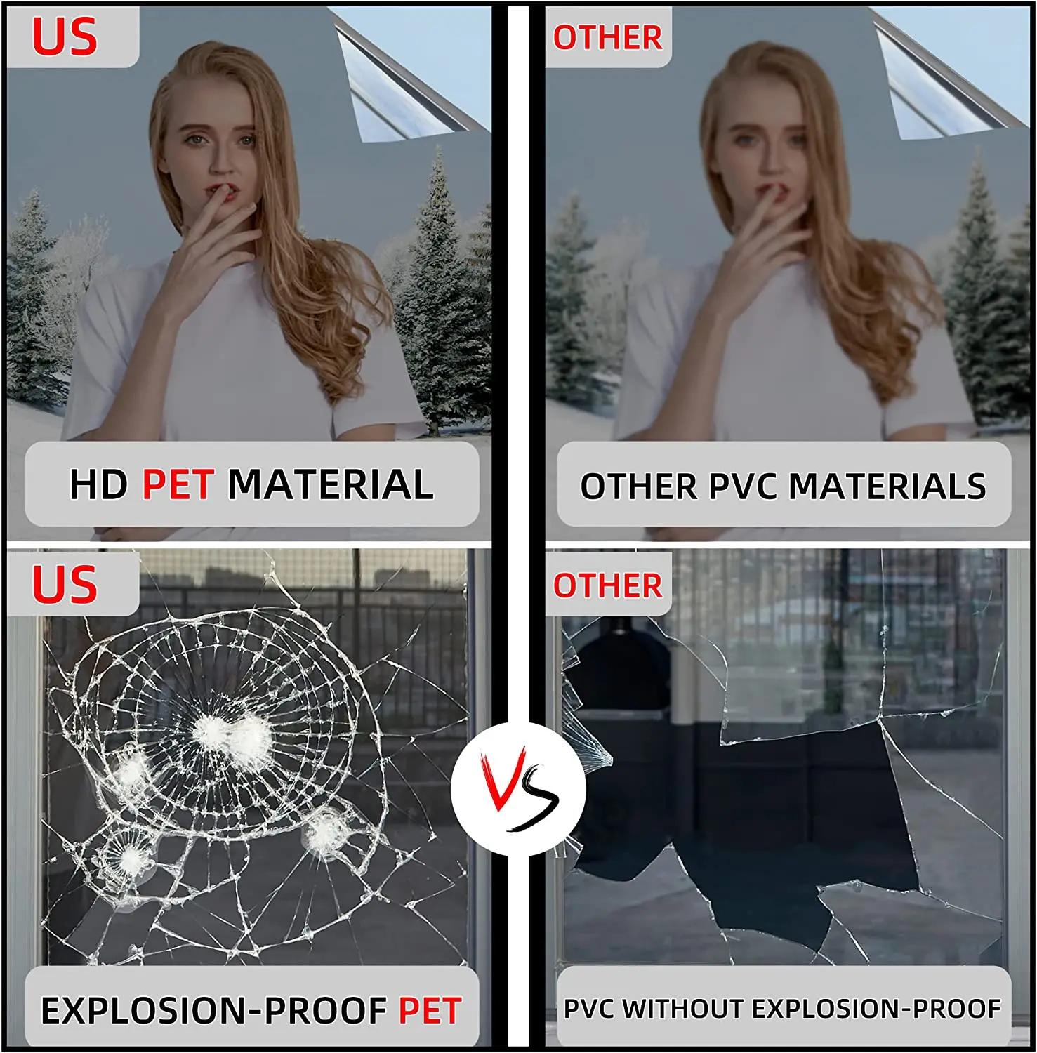One-Way Window Privacy Film PET Heat Control 99% UV Blocking Window Tint Sun Protection Film for Home Office window film window privacy film