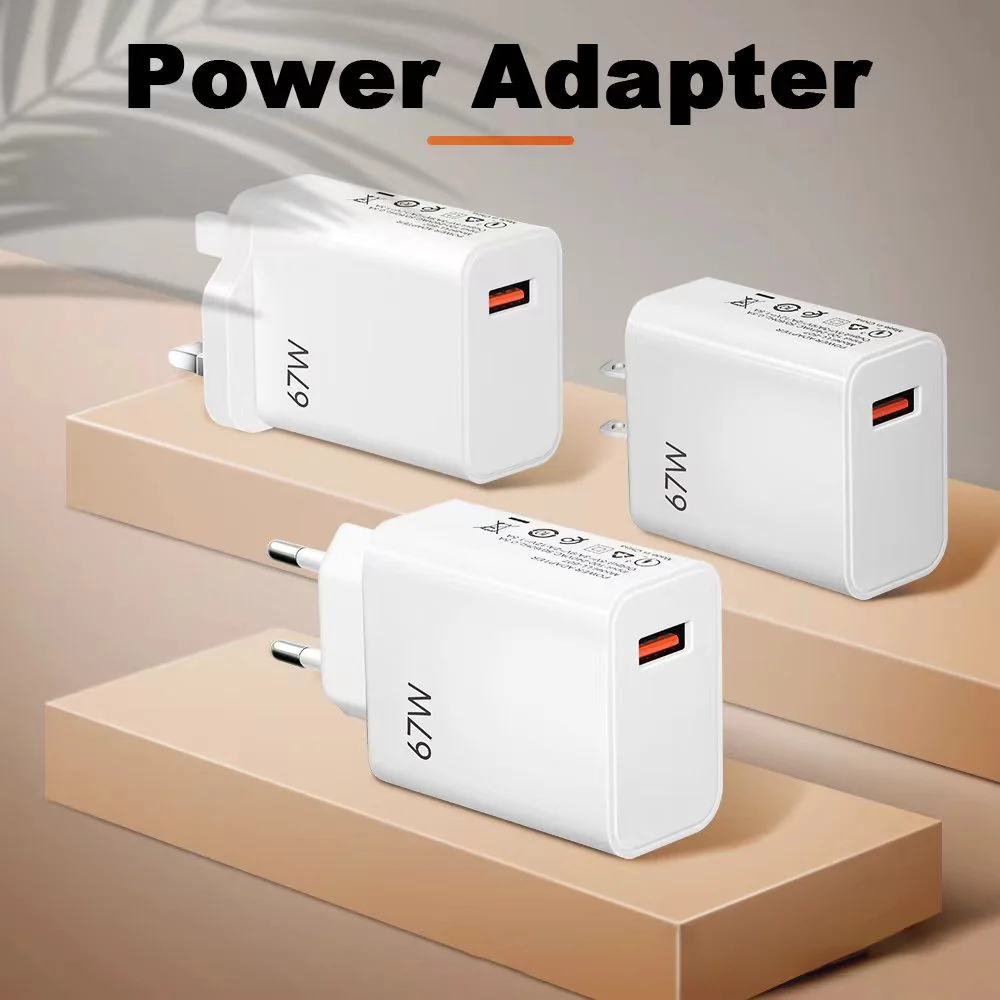 Fast Charging USB Adapter with 6A Cable for Mobile Phones