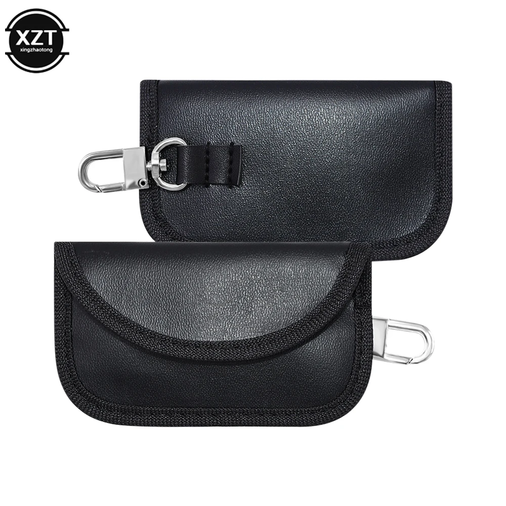 RFID Signal Blocking Bag Car Fob Signal lock Blocker Mini PU Case Wallet for Keyless Car Keys Radiation Protection Cell Phone car key blocker car key shielding box faraday key fob protector