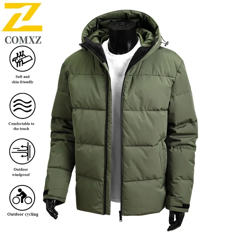 Men's Reversible Hooded Jacket  Winter Thermal Coat Waterproof Windproof Double Face Fleece Outerwear for Cold Weather  2025