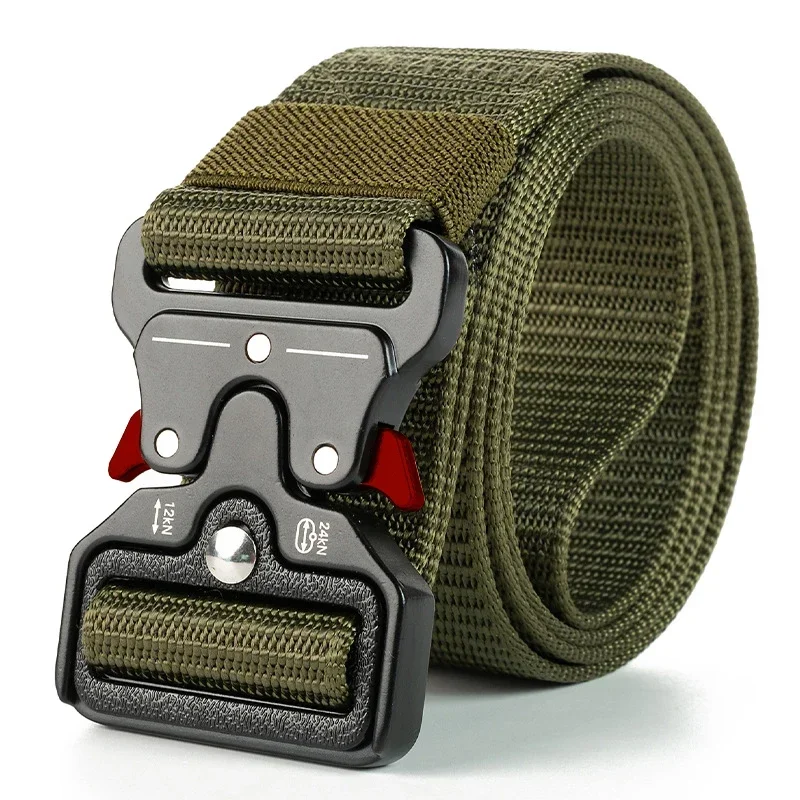 

Genuine tactical belt quick release outdoor military belt soft real nylon sports accessories men and women black belt