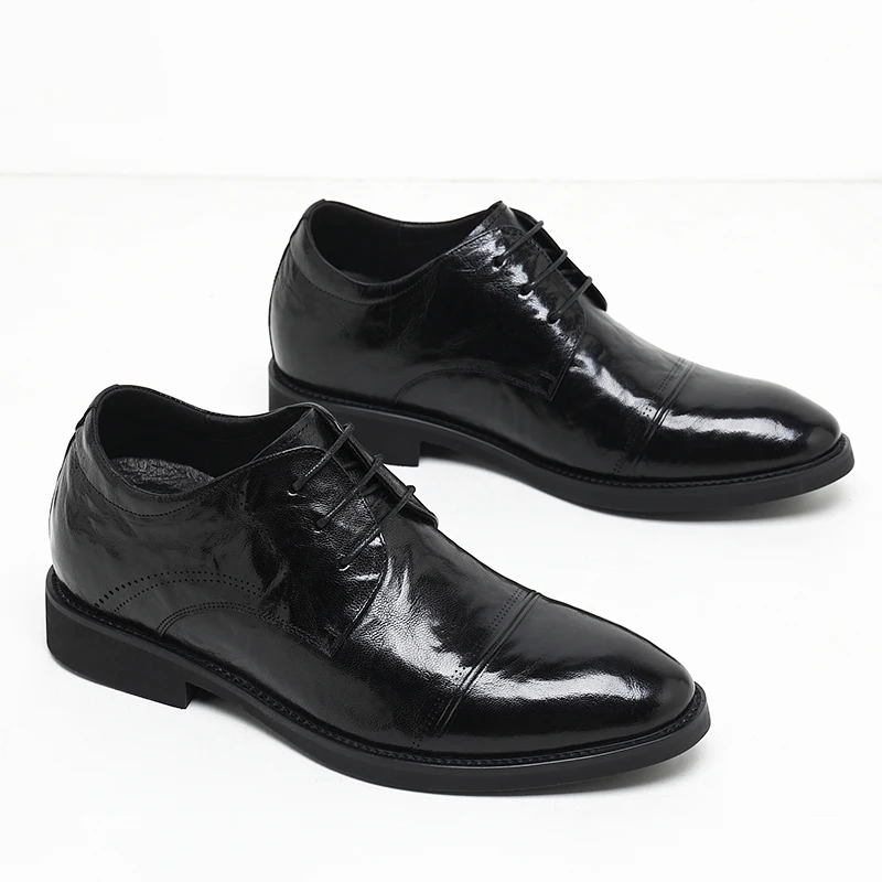 Man Elevator Shoes Business Dress Leather Shoes 3/6/8cm Formal High Quality Oxfords Versatile Wedding