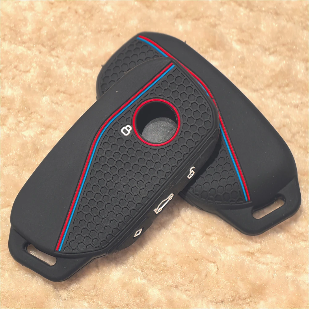 Premium Silicone Car Remote Key Case Cover - Luxurious Alcantara Finish