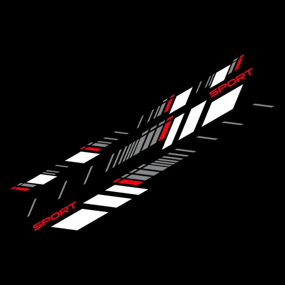 Striped Side Body Sticker Decals - Set of 2
