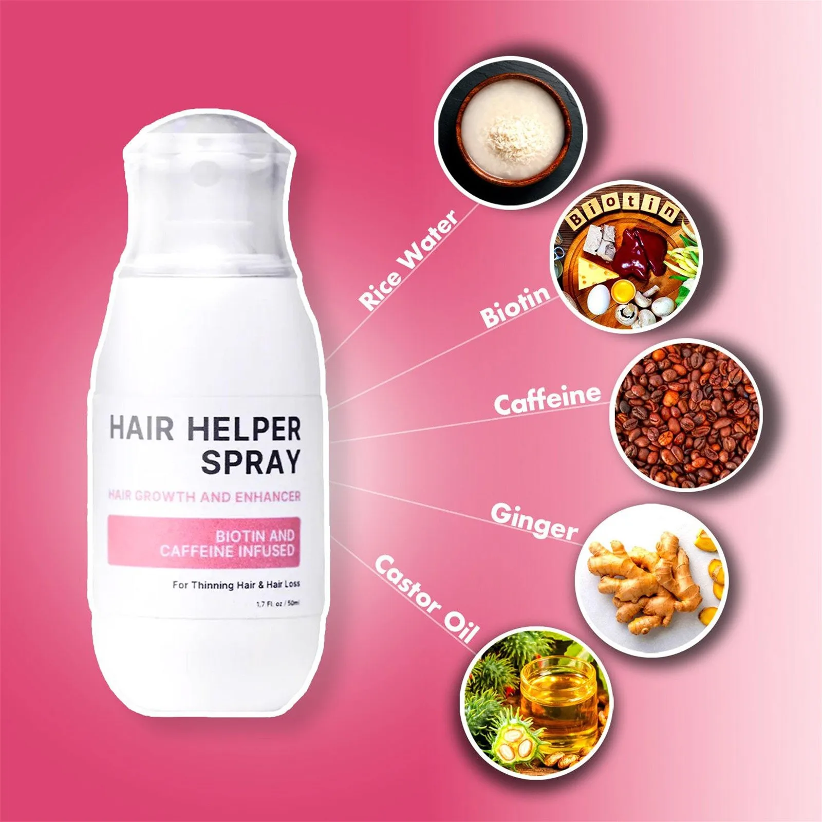 Makeup Setting Spray Hair Helper Spray Hair Spray Rice Water For Thinning Hair Thickening Natural Spray 50ml