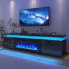 71Inch LED TV Stand with 40In for 80Inch TV,Modern Fireplace TV Stand,High Gloss TV Console Entertainment Center 1