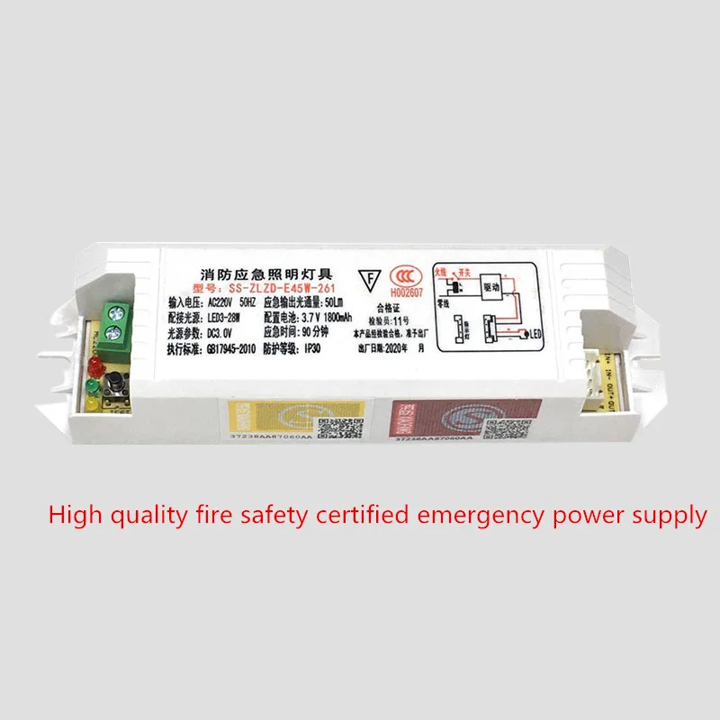 Certified Fire Power Supply Emergency Downlight Recessed Power Outage Emergency Lighting Lighting AC85-265V 90mins/180mins 3-24W
