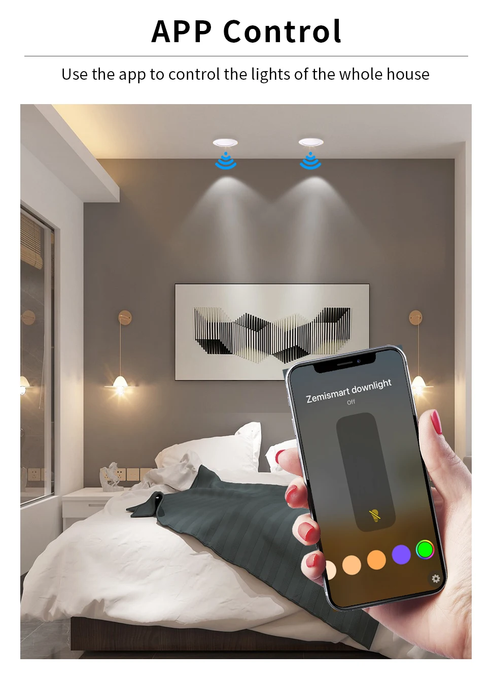 Matter Over WiFi Smart LED Downlight 15W RGB+CW Dimmable Ceiling Lamp Homekit Al
