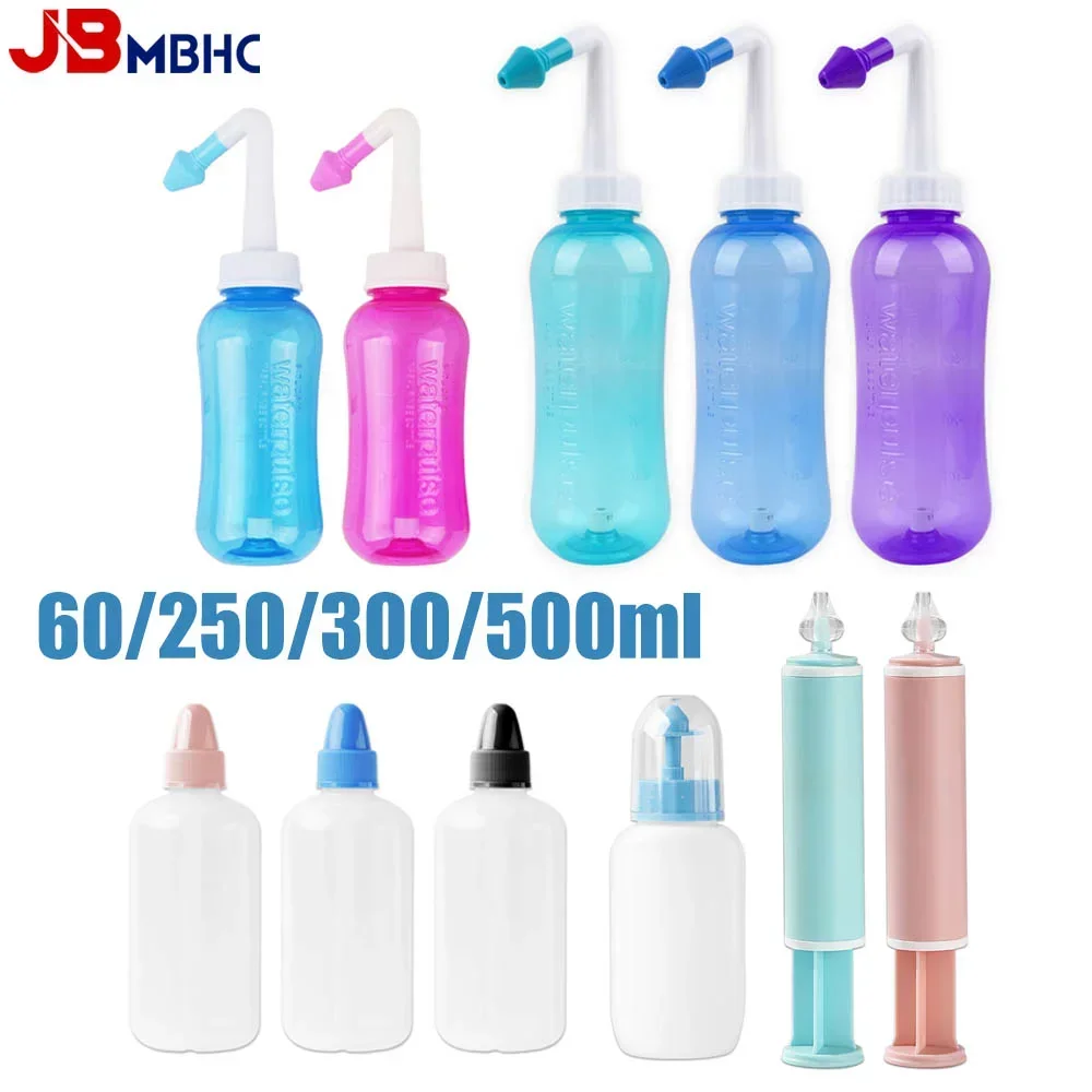 Multi-Size Nasal Rinse Bottle & Cleaner with Nose Protector