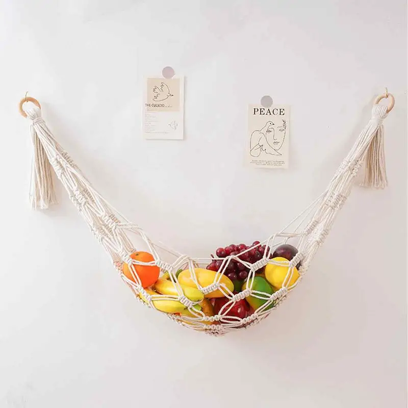 Boho Plush Toy Nordics Toy Hammock Hanging Storage Cotton Space Saver Wall Net Net Bag Plush Toy Handwoven Lace Hammock 3