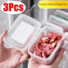 3Pcs Sealed Storage Box Transparent Kitchen Organizer Fridge Fruit Meat Freezing Sorting Sealing Boxes Sealed Food Storage Case 1