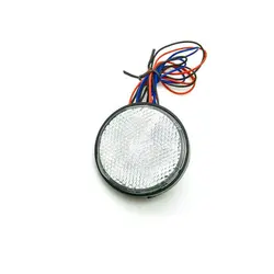 High - Performance Red LED Reflector Brake and Turn Signal Light for Motorcycles, Cars, and Trucks (Round white)