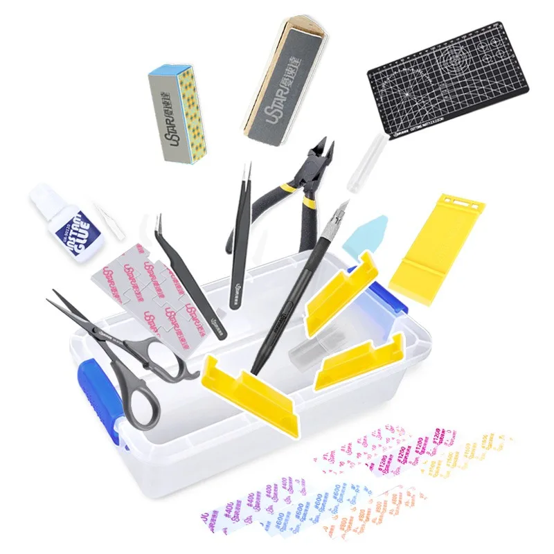 Ustar UA-95000 모델 만들기 기본 도구 조립 모델 빌딩 도구 콤보, 모드 취미 DIY 액세서리, Gule 없음