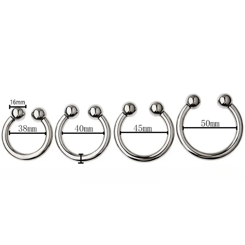 Heavy Penis Ring Metal Cock Ring With Ball Beads Ejaculation Delay Sex Toys For Adult Men Male Bondage Glans Exotic Accessories