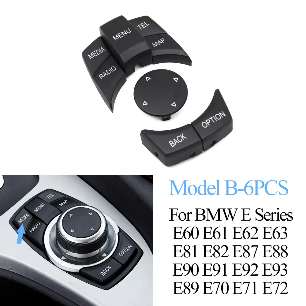 Nouvelle Voiture Boutons Multimédia Couverture IDrive Autocollants Pour BMW 1 3 5 7 Série X1 X3 F25 X5 F15 X6 16 F30 F10 F07 E90 F11 E70 E71