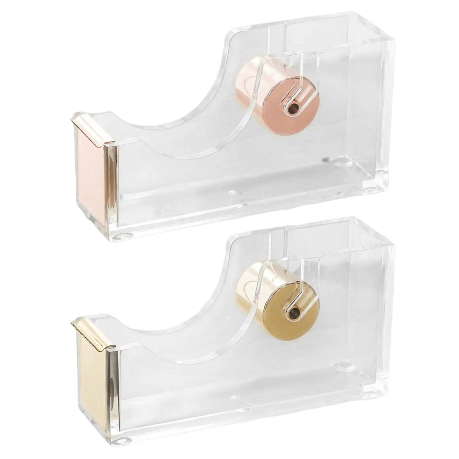 1Pcs Tape Dispenser Acrylic Clear Accessory Portable Available Organization Elegant Stationery for Home School Desktop Office