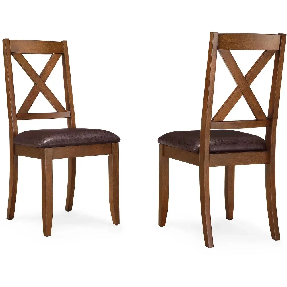 

Replica Design Furniture Maddox Crossing Dining Chair Set of 2 Living Room Arm Chairs for Dining Table Brown Home Bar Chair Sofa