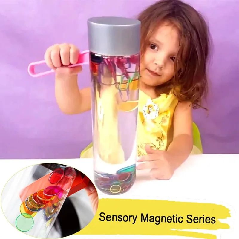 Montessori Magnetic Stick Wand Set with Plastic Chips Color Counting Math Learning Toy Kids Educational Toys Classroom Supplies 2