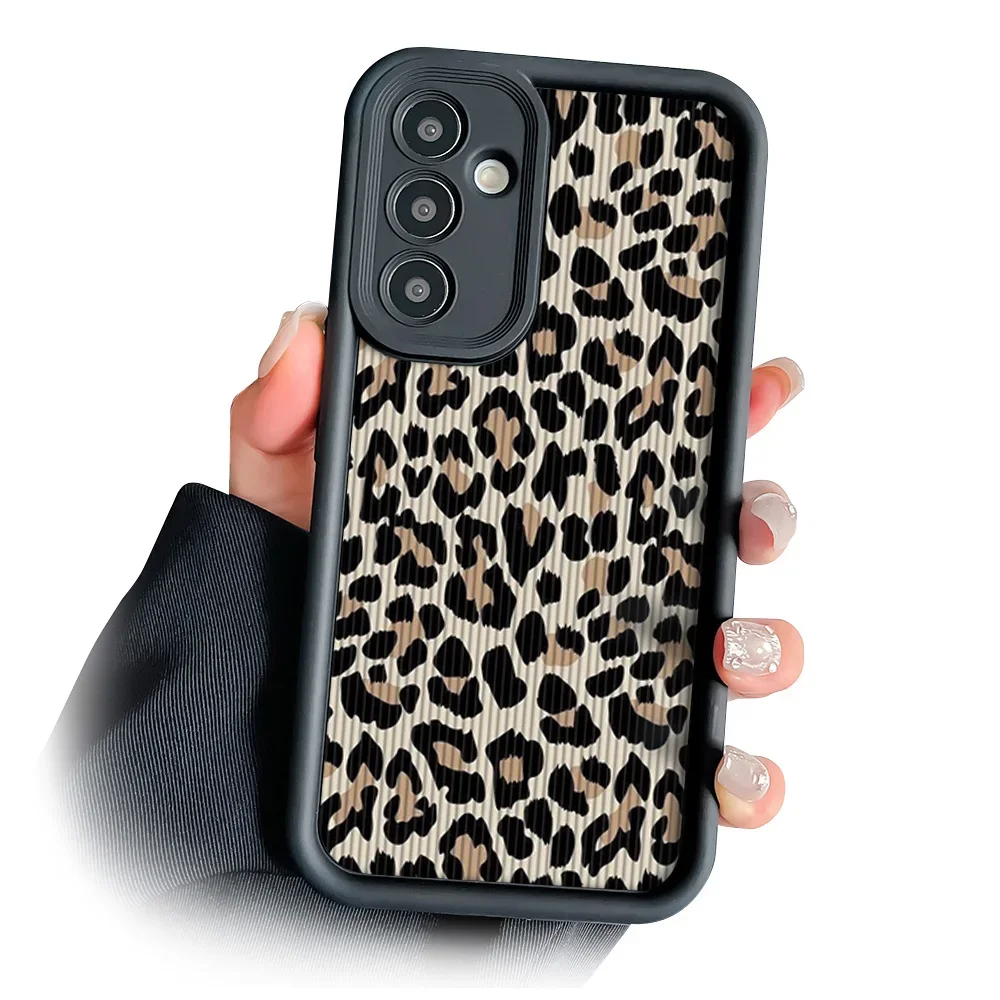 Leopard Print Wrist Chain Lanyard Soft TPU Phone Case