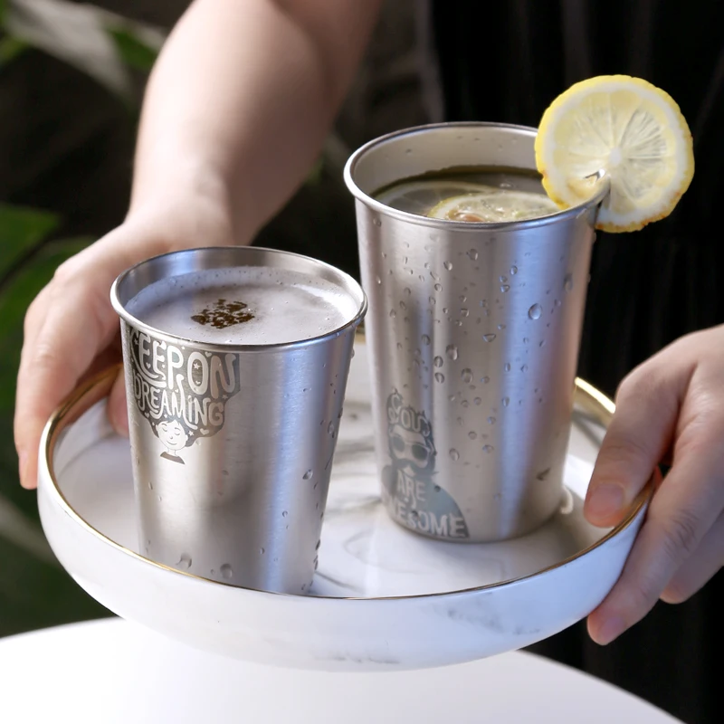Stainless Steel Cups Beer Coffee Gargle Cold Water Drinks Use