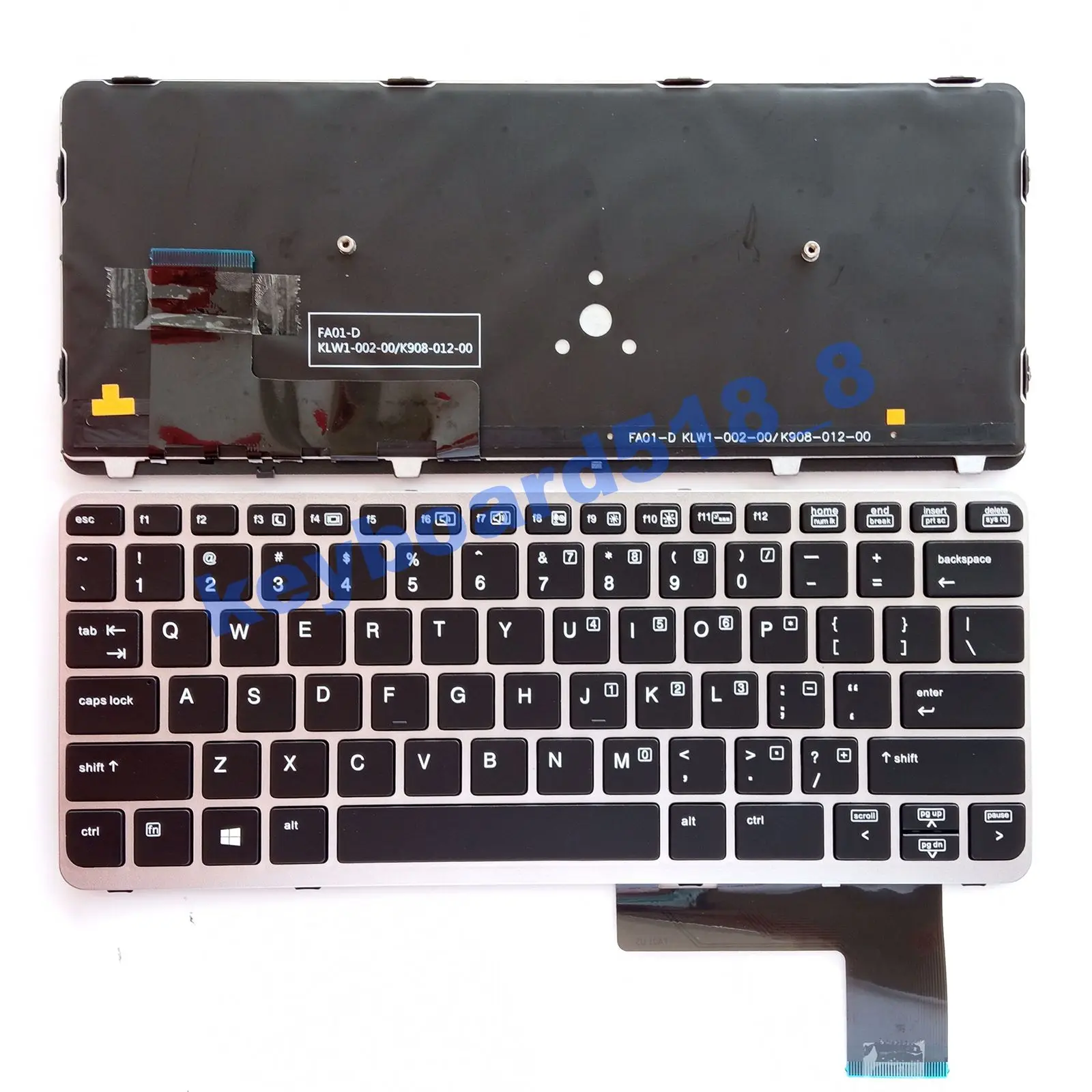 Per Hp Elitebook 820 G1 820 G2 720 G1 G2 725 G1 G2 Tastiera Us Retroilluminato Argento