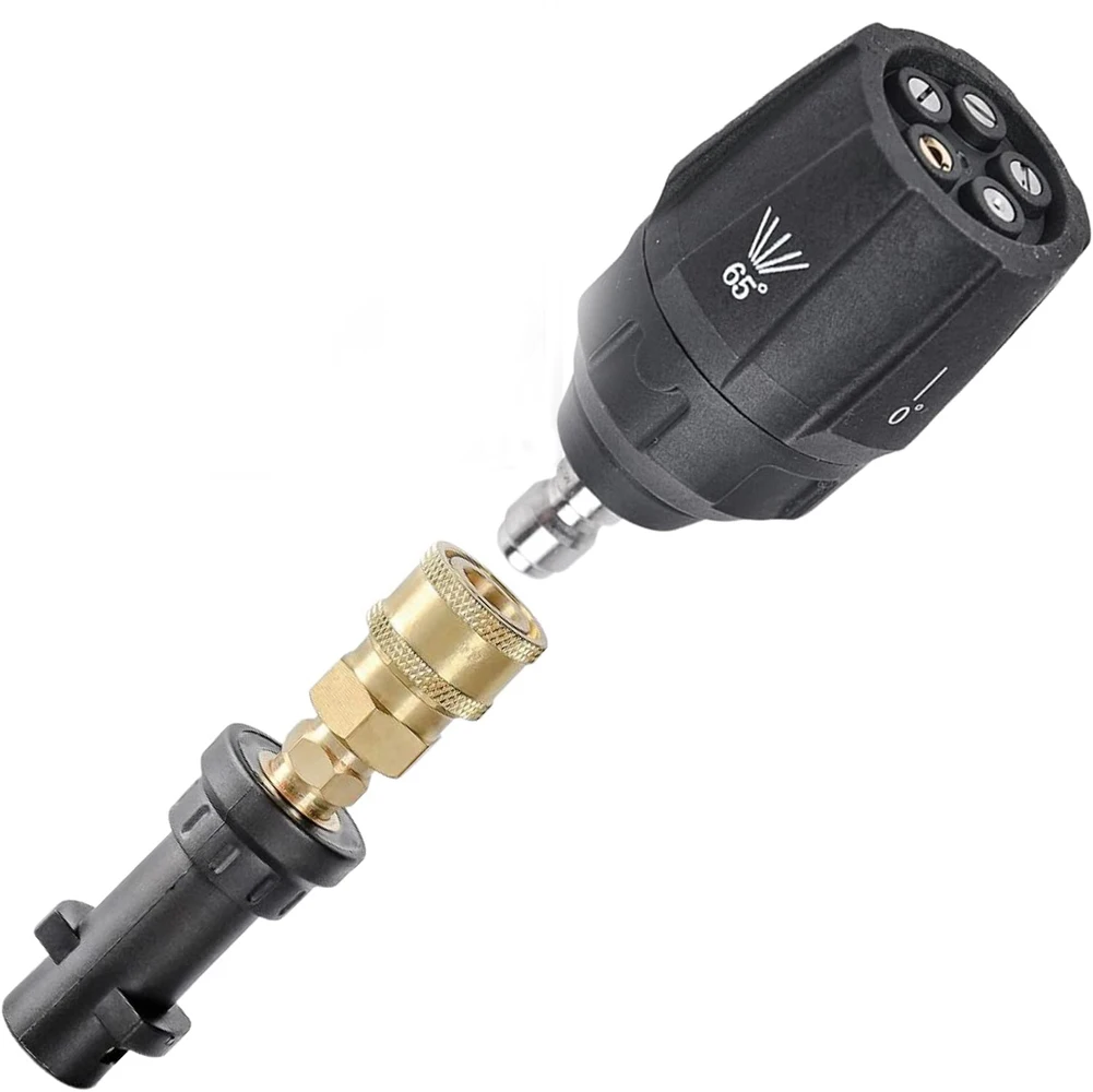 압력 와셔 깍지 깍지 팁 회전 터보 퀵 커넥트 어댑터, Karcher K2 K3 K4 Karcher K5 K6 K7 용, 1/4 인치, 5 in 1