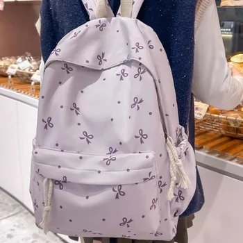 2026 New Butterfly Knot Backpack for Girls Sweet and Forest Style Large Capacity and Versatile Student Classroom Backpack 1