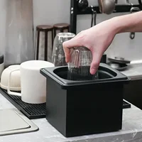 ที่ล้าง sloki kaca อัตโนมัติสำหรับโรงแรมบาร์กาแฟชานมถ้วยสีดำไม่มีช่องเปิดทำจากสเตนเลสสตีล 4