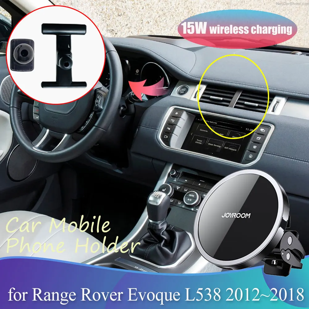 

Car Phone Holder for Land Range Rover Evoque L538 LRX 2012~2018 Magnetic Clip Stand Support Wireles Charging Accessories iPhone