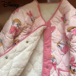 Disney Donald Duck Pink Jackets Women Autumn Winter Cotton Sweet Coat Korean Style Fashion Cardigan Tops Y2k Harajuku Clothing