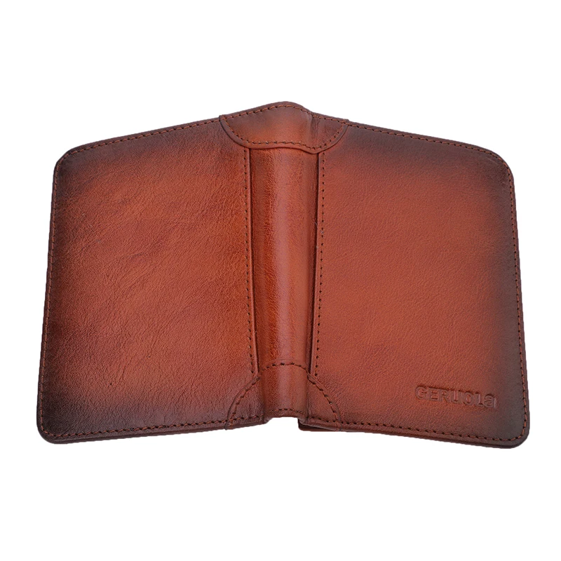 Men's Wallet Anti-theft Brush Ultra-thin Head Layer Cowhide Korean Version Short Genuine Leather Money Clip Vintage Daily Match 3