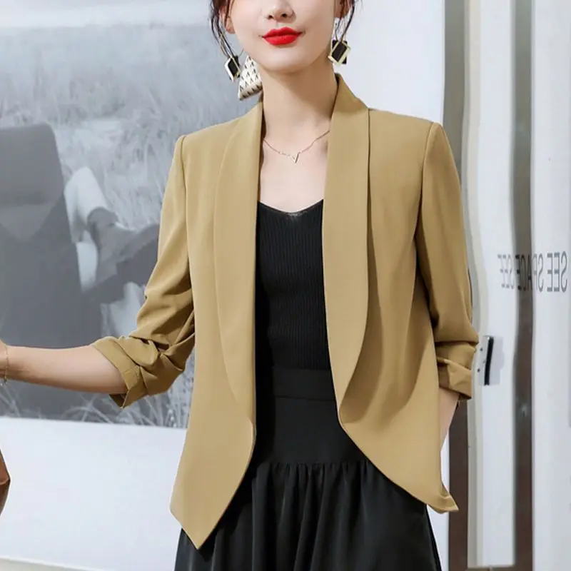 Korean Fashion Simple Office Lady Business Casual Blazers for Women 2023 Spring Elegant Chic Solid Female Suits Outwear Coats