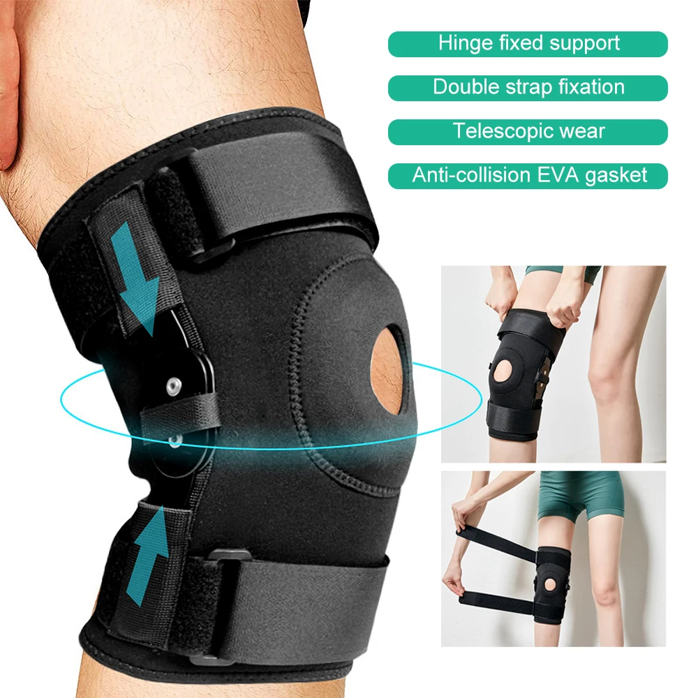 Genouillère réglable articulée, Support de genou avec stabilisateurs  latéraux, cadrans de verrouillage pour la douleur du genou, arthrite,  déchirure du ménisque - AliExpress