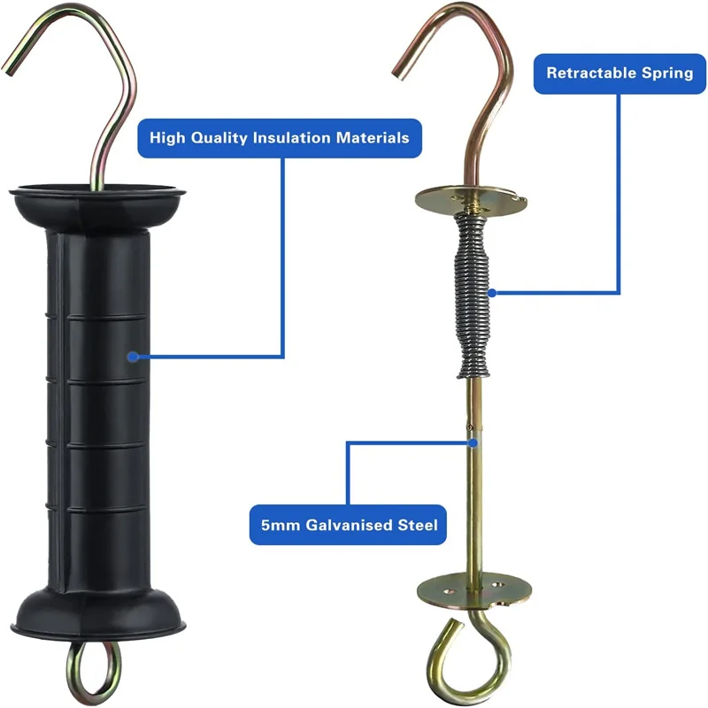 5 Pieces Electric Fence Shock Insulated Fence Plastic Gate Handle Farm Horse Husbandry Heavy Duty Electric Fencing Gate Handles electric fence gate handle