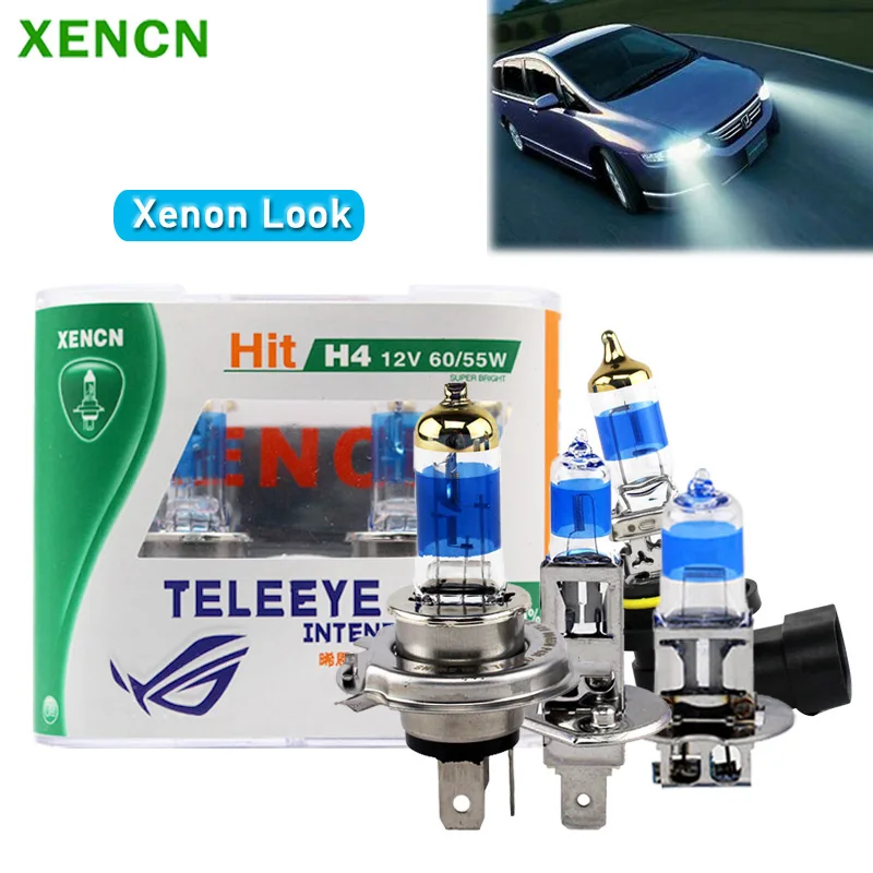 

XENCN 12V H1 H3 H4 HB4 TELEEYE INTENSE Halogen Lamps 5000K Intense White Light Car Headlight Bulb Fog Lamp Parking 2pcs