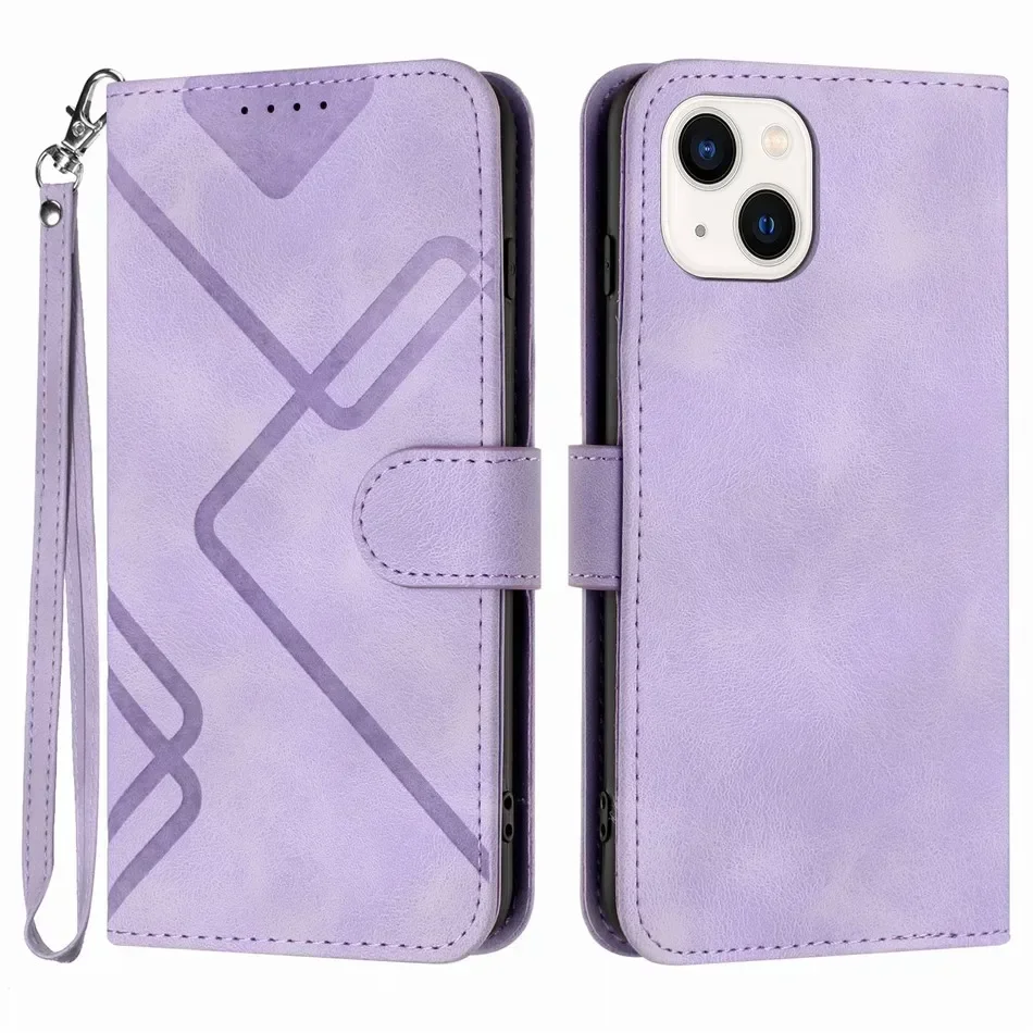 Stylish Flip Wallet Phone Case with Card Pocket & Lanyard