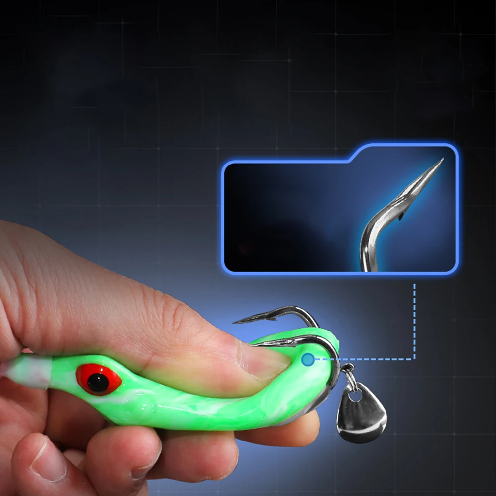 

Artificial Baits Fishing Bait Lightweight Resin Wear-resistant Double Propeller Frog Soft Baits Lure Brand New