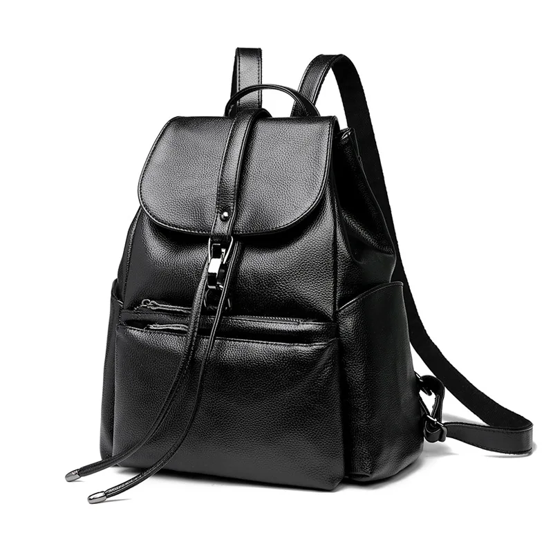 Casual Genuine Leather Women's Backpack Anti-Theft Travel Bag Fashion Cowhide Feminina School Bag