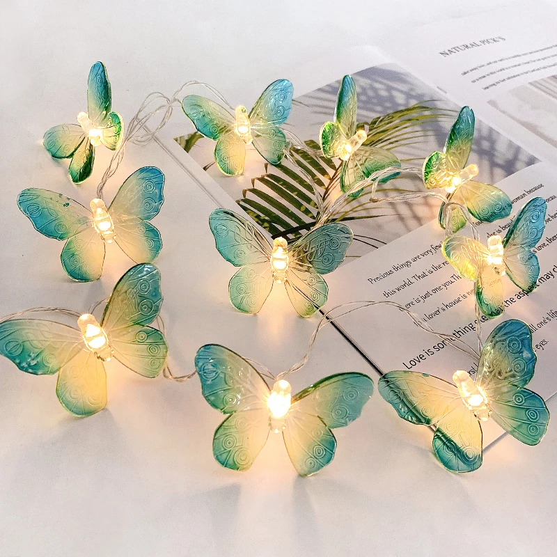 

1.5M 10LED Butterfly Lights LED Fairy String Lights Battery Operated Wedding Christmas Party Atmosphere Curtain Light Decoration