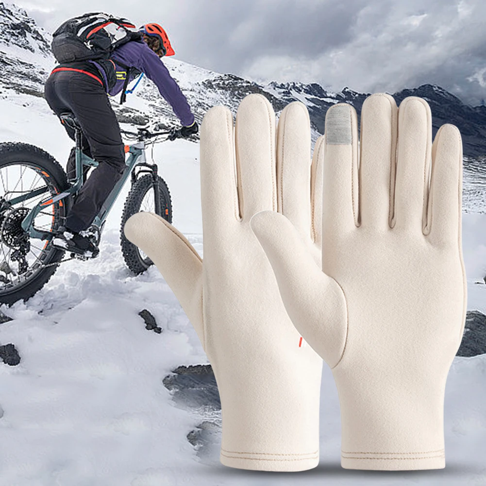 1-10PCS Winter Motorcyclist Gloves Touch Screen Bicycle Thermal Gloves Windproof Full Finger Gloves for Running Cycling Driving 6
